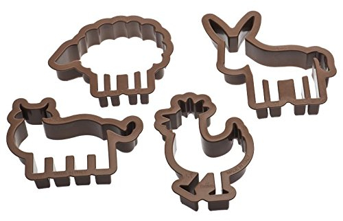 Decora 0255106 Set 4 COUPOIR Animaux DE LA Ferme, Plastique