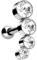 PIERCINGLINE Ohrpiercing 3 Kristalle Chirurgenstahl Piercing Schmuck Ohr Helix silberfarben