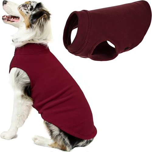 Gooby Stretch-Fleece-Weste für Hunde, Burgunderrot, Größe 6XL, Warmer Pullover aus Fleece, Hundejacke für den Winter, Hundekleidung für kleine Hunde und Jungen, Hundepullover für große Hunde