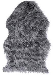 Chic Antique Pelz Webpelz Sitzkissen Stuhlauflage Dekopelz L90x60cm Dunkelgrau Fell 16801-31