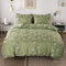 Flowers Bedding Set White Floral Duvet Cover Set Green Plants Branches Comforter Cover for Kids Women Adults Botanical Bedspread Cover with 1 Duvet Cover and 2 Pillowcases,Soft Lightweight,King