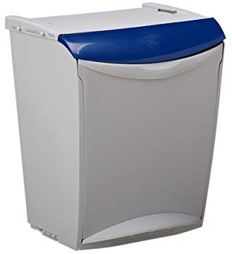 Poubelle de tri 25L, Seau intérieur, Fixation murale ou à poser, Ouverture par pédale ou manuelle, Idéal pour le tri sélectif, BAKATRI ROSSIGNOL