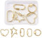 Cheriswelry 5pcs Carabiner Lock Hook Real 18K Gold Plated Star Heart Rings Screw Clasps Clips Decorative Charms for Jewellery Necklace Keyrings Making