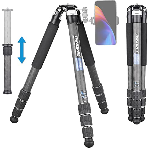 Carbon Fiber Tripod-INNOREL CT85C Professional Compact Portable Travel Tripod Heavy Duty Camera Stand for Digital DSLR Video Camcorder Load 55.1lb/25kg Tube 1.3in/32.5mm with Short Center Column