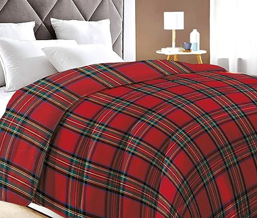 il dolce stile della tua casa trapunta piumone invernale matrimoniale/singolo/piazza e mezza stampa quadri scozzese rosso (MATRIMONIALE)