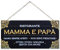 CARISPIBET Ristorante mamma e papà | segni decorativi segni di cucina targhe decorative decorazioni d'interni divertenti decorazioni per la casa genitori regali di decorazione 15 x 30 cm