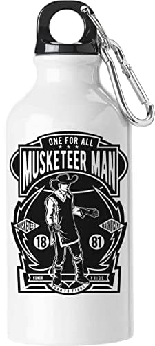 Musketeer Man One for All Born to Fight Touristische Wasserflasche Weiß 400ml