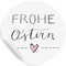 Ostersticker frohe Ostern - 24 selbstklebende Aufkleber mit rosa Herz im DIY Design, Osteraufkleber für Kinder & Erwachsene, Weiß, zum Ostergrüße Verzieren