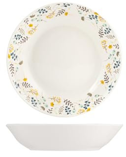Home Zahra Lot de 6 assiettes creuses, porcelaine, 20 cm