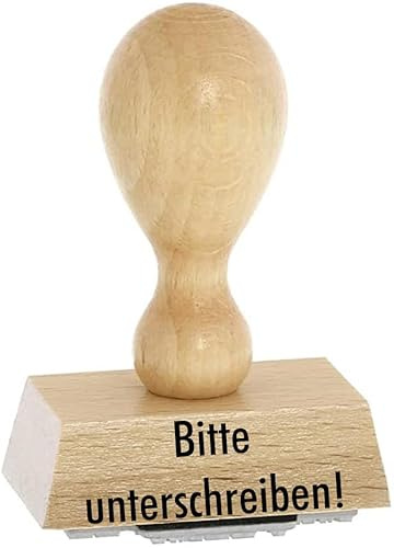 Lagerstempel – Bitte unterschreiben! von Kaufhaus2010 Buchenholzstempel – Lagertextstempel zur Kennzeichnung von Rechnungen und anderen Dokumenten 4 cm lang