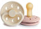 FRIGG Moon Phase Schnuller 2 Packung | Latex Schnuller | BPA-Frei | Hergestellt in Dänemark | Symmetrischer Sauger in Kirschform (Blush/Cream, Größe 2 (6-18 Monate))