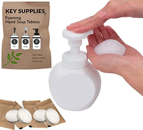 Hand Soap Tablets. Fresh Orange Scent Pack of 20. Foaming Effervescent Liquid Soap Tabs Eco Foam for Hands & Body Washing