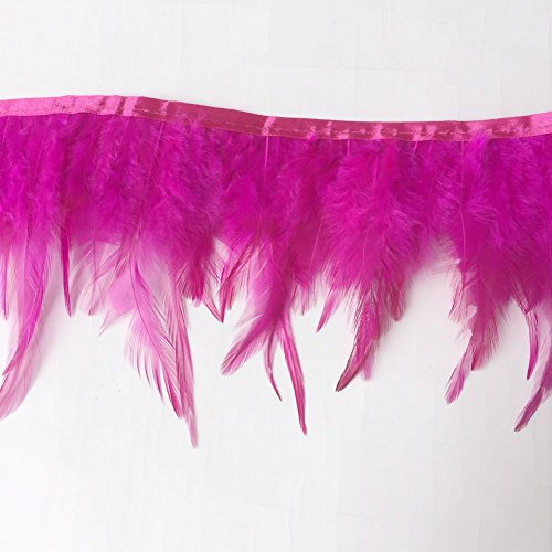 Sowder Flecos naturales de plumas de gallo de 10 a 15 cm de ancho para decoración de vestidos (fucsia)