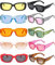 FSMILING 10 Stücke Vintage Rechteckige Sonnenbrille Set Für Damen,retro Sonnenbrille Damen Kleine 90's Mode Bunte Brille Mit Uv Schutz
