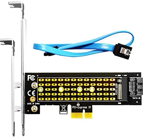 GLOTRENDS PA09-SA Adaptateur PCIe M.2 SATA vers SATA III pour SSD M.2 SATA