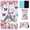 CXTcase Funda para Samsung Galaxy Tab A8 2021 10.5 / SM-X200 / SM-X205, Tablet Cárcasa Cuero PU Magnetica para Samsung Galaxy Tab A8 2021, Torre de Flores