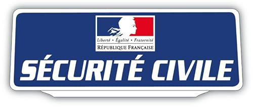 Clip Plaque Pare-Soleil Sécurité Civile Rétro-Réfléchissant Bleu