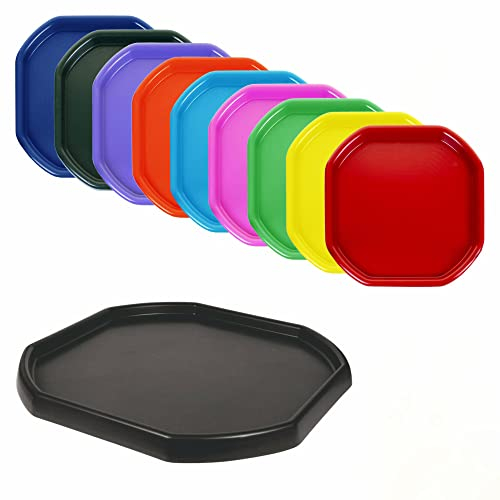 (𝐒𝐞𝐭 𝐨𝐟 𝟏𝟎) Small Mixing Tray 70 cm Colourful Tuff Trays Kids Sand Pit Messy Play Tray Concrete and Mortar Mixing Tray (Set of 10 Colours)