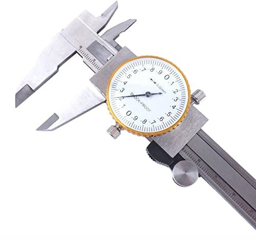 BAUSTER® Uhrenmessschieber 0-150 mm Messschieber, High Precision Industry Stainless, Messlehre Schieblehre mit Rundskala, Metric Measuring Tool, Steel Vernier Caliper Shockproof
