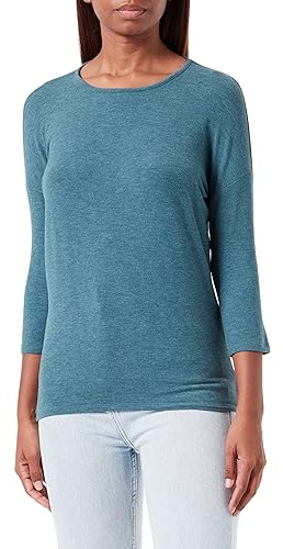 ONLY Women's Onlglamour 3/4 Top JRS Noos, Deep Teal/Detail: Melange, Large
