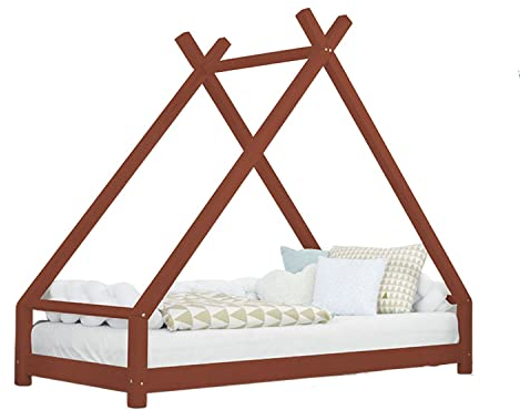 Benlemi Tipi Kinderbett TAHUKA 120 x 200 Ziegelrot
