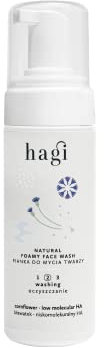 Hagi Natural Gesichtsreinigungsschaum mit Hyaluronsäure, Algen, Kornblumen und Betain, beruhigt und spendet Feuchtigkeit, erhält das hydrolipidische Gleichgewicht, 150 ml