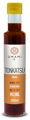 Umami Salsa Tonkatsu 250ml, con frutta e verdura BIO, elaborata con Salsa di Soia Artigianale prodotta in Giappone, senza conservanti, coloranti ne OGM