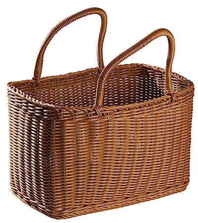 STOBAZA Panier à Main Polyvalent en Plastique Tressé avec Poignée pour Emballer Les Fruits Et Ranger Les Décorations