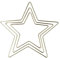Ideen mit Herz Metallringe in Sternform | Metallsterne | 3 mm stark | 3 Stück | Verschiedene Größen: Ø 14 cm, 18 cm, 22 cm | ideal zum Deko-Anhänger-Basteln, Fensterdeko, Deko-Sterne (hellgold)