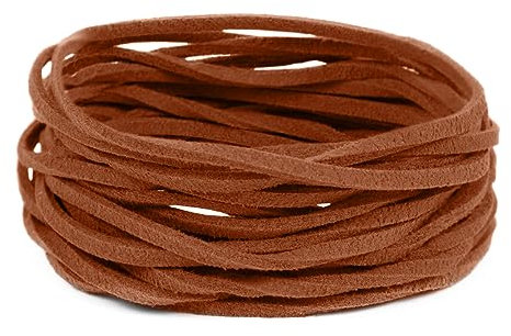 LEREATI Faux Leather Cord for Jewellery Making, 3mm Suede Flat String, 5m Thong Beading Thread for Necklaces, Bracelets, Pendants, Dream Catchers, DIY Crafts (Orange Red)