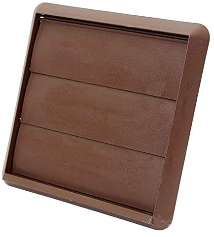 Kair Brown Gravity Grille with Rectangular 110x54mm Rear Spigot | Push-fit installation, Helps prevent backdraughts, Helps block odours and noise and draughts, Durable plastic construction