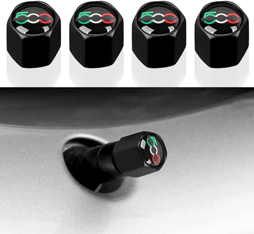 4PCS Auto Reifenventil Ventilkappen Kompatibel mit FIAT 500 500e 500c 500l 500x Styling Zubehör (J)