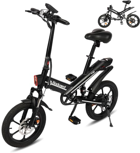 Bodywel T16PRO Mini E Bike 14 Zoll Elektrofahrrad 250W 36V/7.8AH Akku mit APP Funk 4.5 Zoll LED Display für Herren Damen,Reichweite Max 45 km (Schwarz)