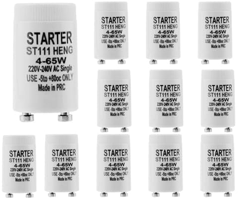 MHMondawn 12 Stück Leuchtstoffröhren-Starter ST111 Starter Longlife 4-80 Watt 200-240V Starter für Fuoreszierendes Licht Einzelschaltung von Leuchtstoffröhren