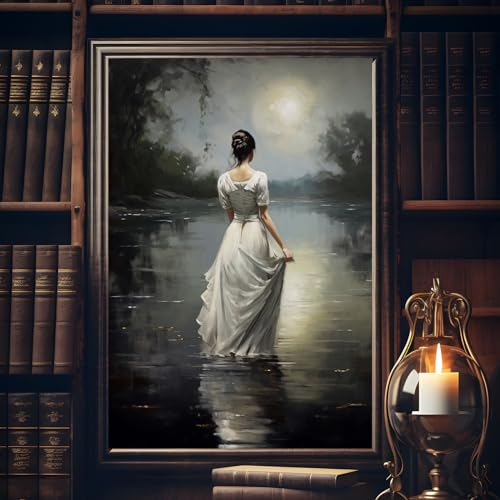 Dark Academia Wandkunst, Gothic-Kunstwerk, Vintage-Gothic-Gemälde, schwarz, ästhetische Poster für Mädchen, Zimmer, Gothic, Wandkunstdrucke, viktorianische Frau, Poster, französische Drucke, 40,6 x 61