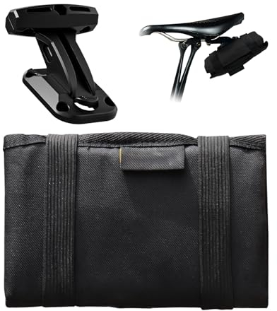 Fahrrad Werkzeugtasche Fahrrad Satteltasche Reparatur Werkzeug Falttasche Fahrradsattel Rolltasche Mountainbike Satteltasche für Reisen,Erkundungen im Freien,tägliches Reiten,Radfahren Schwarz
