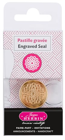 Jacques Herbin 40416T - Siegelplatte aus Messing, ø24mm, ideal für Bastelprojekte und Scrapbooking, Dahlie, 1 Stück