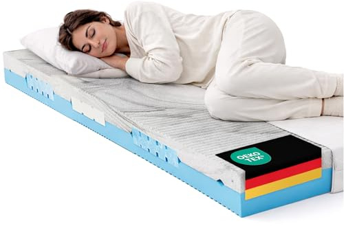 BeCo 2 Dreams Kaltschaummatratze 80 x 200 cm - Wendematratze H3/H4 | atmungsaktive 7-Zonen-Matratze mit ergonomischer Körperanpassung - Stiftung Warentest GUT 03/2023 - Oeko-TEX Made in Germany