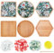 WEBEEDY 3 Stile DIY Mosaik Bastelset Blumenmosaik Bambus Untersetzer Kits Für Erwachsene Anfänger, Grüne Glasmosaikfliesenstücke Mit Leerem Bodentablett Für Handgefertigte Kunst-Wohndekoration