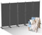 Izrielar Raumteiler auf Rollen, 5 Teilig 284x181cm Klappbar Freistehend Trennwand Paravent, Raumtrenner für Wohnzimmer,Schlafzimmer，Umkleide Sichtschutz Wand, Anthrazit