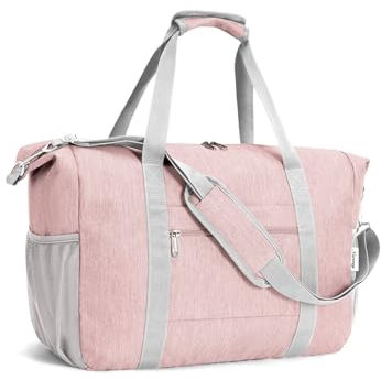 Narwey für Easyjet Handgepäck 45X36X20 Reisetasche Handgepäck Tasche Flugzeug Faltbare Weekender für Damen Herren 25L (Rosa)