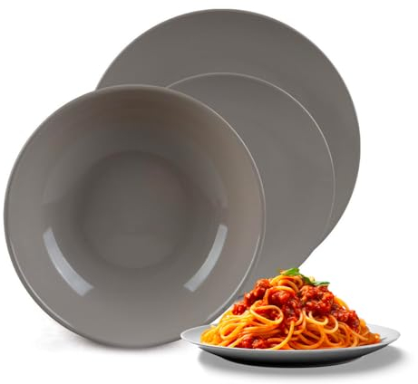 Avilia Servizio di Piatti in Porcellana Tortora - Eleganti e Moderni Adatti ad Ogni Occasione - 18 Pezzi che Comprendono Piatti Piani, Fondi e da Dessert - Resistenti e Facili da Lavare