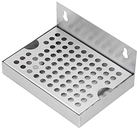Beer Drip Tray Draft Beer Drip Pan Stainless Steel Bar Service Mat | Wall Mounted, 6.1x4.4x2.6in