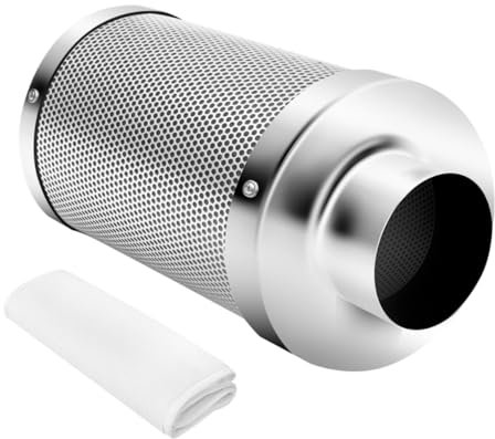 CAXUSD Aquarium Carbon Filter Air Purifier Reversible Flange Long Screw Port Indoor Plant Tent Air Quality Butler