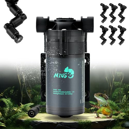 Aisny Beregnungsanlage Terrarium, Luftbefeuchter für Amphibien Pflanzen Luftbefeuchter mit 6 Sprühzubehör Terrarium Luftbefeuchter Vernebler Terrarium für Pflanzen Paludarium Zuchtraum