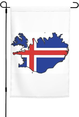 Island-Flagge mit Papierdruck, 30 x 45 cm, doppelseitige Außenflagge für den Außenbereich, Terrasse, Dekoration