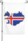 Island-Flagge mit Papierdruck, 30 x 45 cm, doppelseitige Außenflagge für den Außenbereich, Terrasse, Dekoration