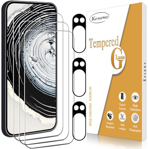 Kesuwe 3+3 Pack Screen Protector for Google Pixel 9 Pro XL with Lens Glass | Anti-Scratch, 9H Hardness, HD Clear, Bubble Free, Case Friendly, Easy Installation