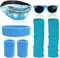 KXVXXV 80er 90er Jahre Accessoires Damen Herren 80er 90er Jahre Outfit Damen Mottoparty Neon Party Outfit mit Bauchtasche, Stirnband, Beinwärmer, Wristbands, Brille