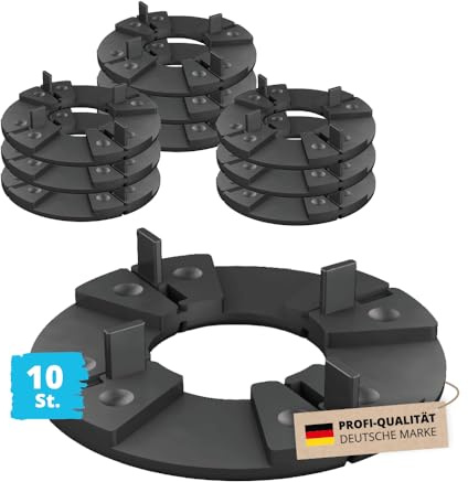 10x Alfa TL Plattenlager – für schnelle Verlegung von Plattenelementen | Profi-Qualität - Variabel zum Höhenausgleich - Höhenausgleich in 10 mm Schritten möglich - Gleichmäßiges Fugenbild